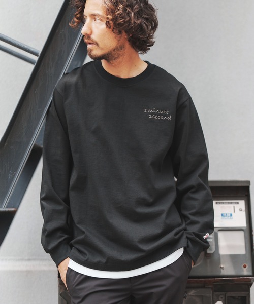1minute 1second(ワンミニットワンセカンド)の「mlt3904-9oz USA cotton long sleeves cut&sewn with emb.& heart カットソー(Tシャツ/カットソー・メンズ・ブラック系その他/ホワイト系その他/ホワイト×ピンク・XL/S/M/L)」の20枚目の写真