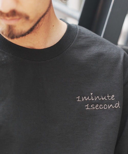 1minute 1second(ワンミニットワンセカンド)の「mlt3904-9oz USA cotton long sleeves cut&sewn with emb.& heart カットソー(Tシャツ/カットソー・メンズ・ブラック系その他/ホワイト系その他/ホワイト×ピンク・XL/S/M/L)」の11枚目の写真