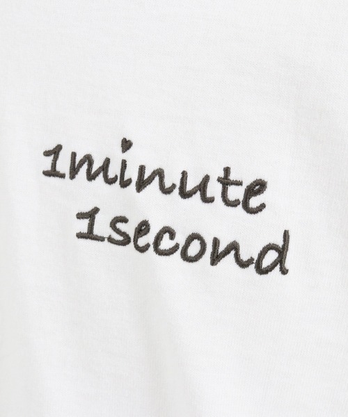 1minute 1second(ワンミニットワンセカンド)の「mlt3904-9oz USA cotton long sleeves cut&sewn with emb.& heart カットソー(Tシャツ/カットソー・メンズ・ブラック系その他/ホワイト系その他/ホワイト×ピンク・XL/S/M/L)」の12枚目の写真