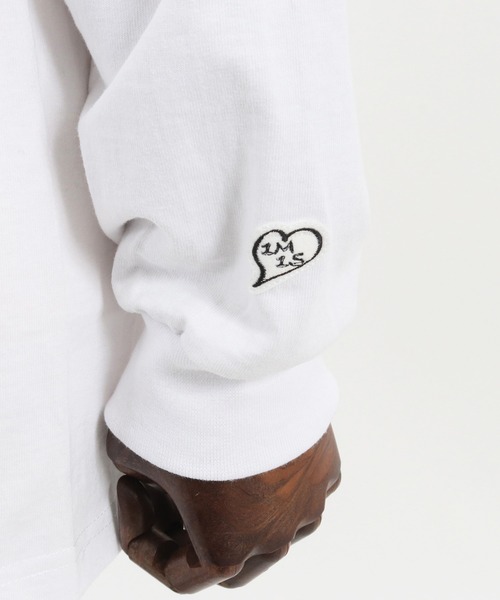1minute 1second(ワンミニットワンセカンド)の「mlt3904-9oz USA cotton long sleeves cut&sewn with emb.& heart カットソー(Tシャツ/カットソー・メンズ・ブラック系その他/ホワイト系その他/ホワイト×ピンク・XL/S/M/L)」の18枚目の写真