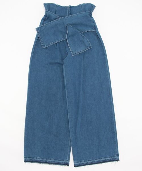 Luftrobe(ルフトローブ)の「《Luftrobe》ハイウエストワイドデニムパンツ(デニムパンツ・レディース・インディゴブルー/オフホワイト・9号)」の2枚目の写真