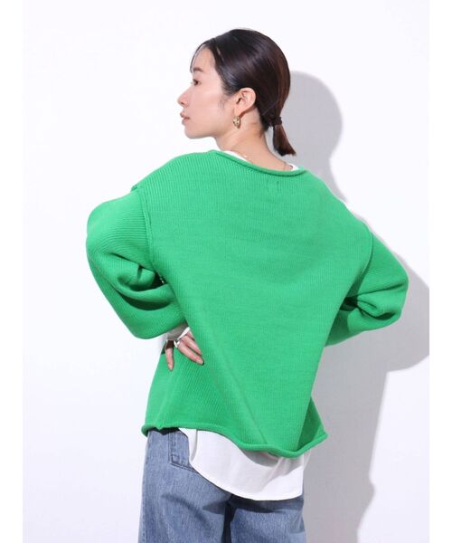 Ungrid(アングリッド)の「ラウンドロングスリーブTee(Tシャツ/カットソー・レディース・ブラック/オフホワイト・FREE)」の6枚目の写真