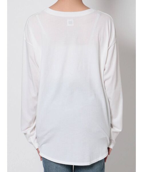 Ungrid(アングリッド)の「ラウンドロングスリーブTee(Tシャツ/カットソー・レディース・ブラック/オフホワイト・FREE)」の5枚目の写真