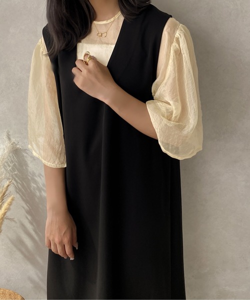 apres jour clair(アプレジュールクレア)の「【apres jour clair】フレアスリーブシアートップス【ZOZOTOWN限定アイテム】(シャツ/ブラウス・レディース・アイボリー/ブラウン系その他・X-LARGE/フリー)」の17枚目の写真
