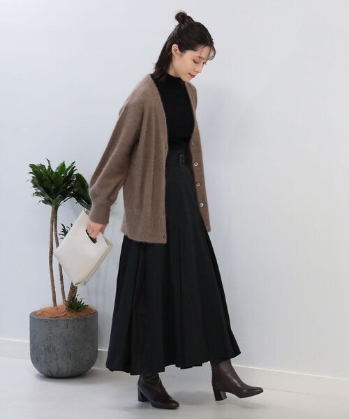 Ray BEAMS（レイビームス）の「Ray BEAMS / BOX タック フレア スカート（スカート・レディース・ブラック/ダークブラウン・0/1）」の6枚目の写真