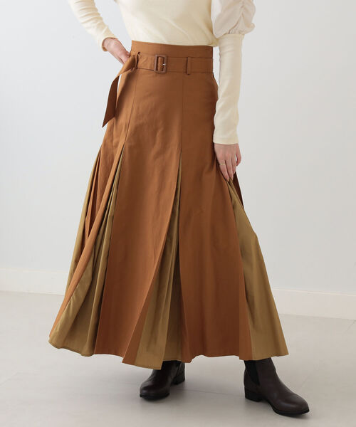 Ray BEAMS（レイビームス）の「Ray BEAMS / BOX タック フレア スカート（スカート・レディース・ブラック/ダークブラウン・0/1）」の18枚目の写真