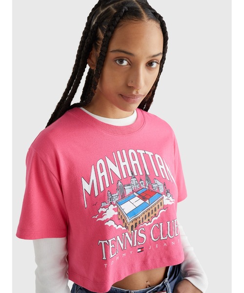 tommy jeans(トミー ジーンズ)の「スーパークロップドテニスクラブTシャツ(Tシャツ/カットソー・レディース・ブラック/ピンク・MEDIUM/SMALL/X-SMALL)」の11枚目の写真