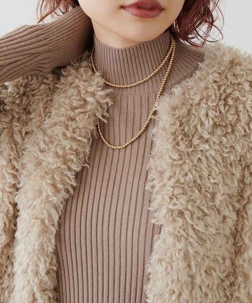 natural couture(ナチュラルクチュール)の「ロングボールチェーンネックレス(ネックレス・レディース・シルバー/ゴールド・FREE)」の4枚目の写真