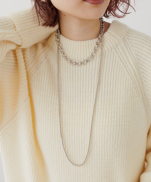 natural couture(ナチュラルクチュール)の「ロングボールチェーンネックレス(ネックレス・レディース・シルバー/ゴールド・FREE)」の8枚目の写真