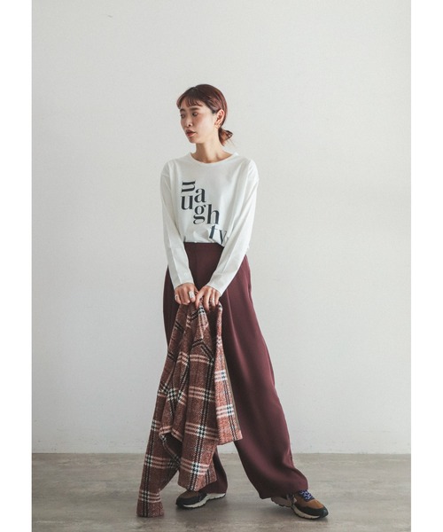 FIL DE FER（フィルデフェール）の「ノーティープリント　長袖TEE（Tシャツ/カットソー・レディース・ホワイト/サックスブルー・FREE）」の5枚目の写真