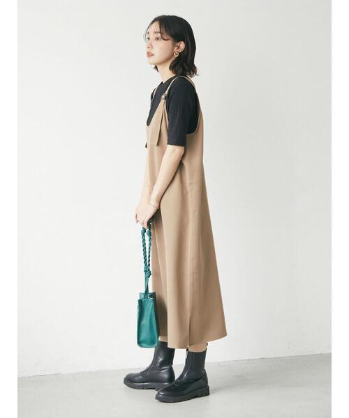 Green Parks(グリーンパークス)の「サス付きジャンスカ(ジャンパースカート・レディース・ブラック/ベージュ・FREE)」の15枚目の写真