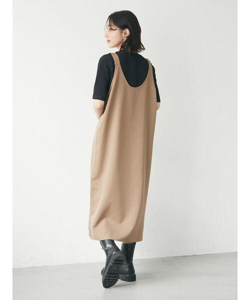 Green Parks(グリーンパークス)の「サス付きジャンスカ(ジャンパースカート・レディース・ブラック/ベージュ・FREE)」の16枚目の写真