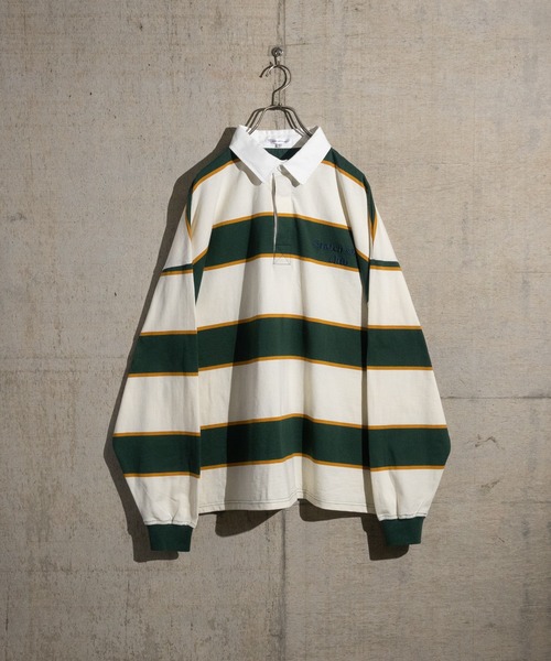 JOHN'S CLOSET(ジョンズクローゼット)の「【13】マルチボーダー ビックラガーシャツ(ポロシャツ・メンズ・ブラック/ネイビー/オフホワイト/ブルー/グリーン/アイボリー/ブラック系その他/ホワイト/オレンジ/グリーン系その他/ブルーグレー・MEDIUM/LARGE)」の8枚目の写真