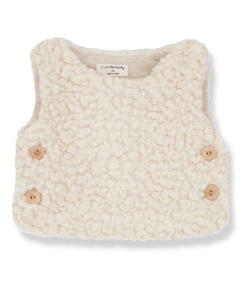 1 + in the family（ワンモア イン ザ ファミリー）の「1+ in the family / ボアベスト（ベスト・キッズ・ホワイト・18M/9M/12M/24M）」の2枚目の写真