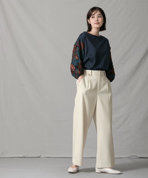 Gready Brilliant（グレディブリリアン）の「ＴＲツイルタックセミワイドパンツ（その他パンツ・レディース・グレイッシュベージュ/ブルーグリーン・38/36）」の18枚目の写真