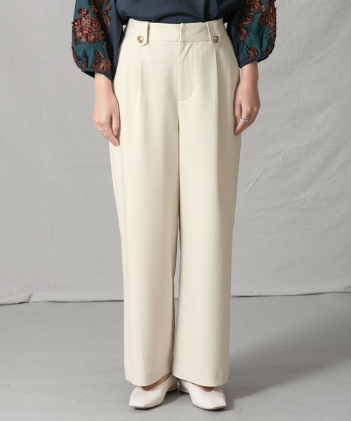 Gready Brilliant（グレディブリリアン）の「ＴＲツイルタックセミワイドパンツ（その他パンツ・レディース・グレイッシュベージュ/ブルーグリーン・38/36）」の11枚目の写真