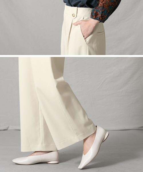 Gready Brilliant（グレディブリリアン）の「ＴＲツイルタックセミワイドパンツ（その他パンツ・レディース・グレイッシュベージュ/ブルーグリーン・38/36）」の14枚目の写真