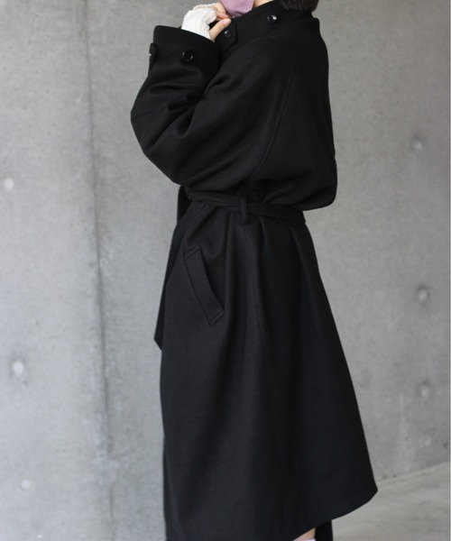 y/m by れぽすけ（イムバイレポスケ）の「ロングベルテッド2wayスタンドカラーコート（その他アウター・メンズ・ブラック/ブラウン・MEDIUM/LARGE）」の21枚目の写真