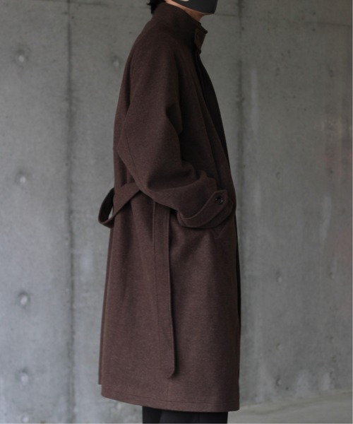 y/m by れぽすけ（イムバイレポスケ）の「ロングベルテッド2wayスタンドカラーコート（その他アウター・メンズ・ブラック/ブラウン・MEDIUM/LARGE）」の4枚目の写真
