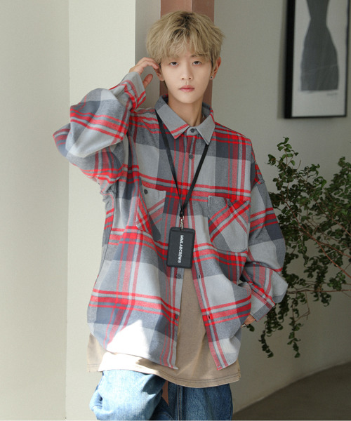 neos(ネオス)の「【neos -addictive design-】ルーズシルエット レトロ チェック オーバー ツイル シャツ(シャツ/ブラウス・メンズ・ネイビー/レッド/ブラウン/ベージュ・MEDIUM/LARGE/X-LARGE)」の7枚目の写真