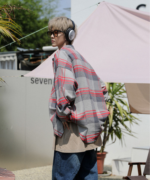 neos(ネオス)の「【neos -addictive design-】ルーズシルエット レトロ チェック オーバー ツイル シャツ(シャツ/ブラウス・メンズ・ネイビー/レッド/ブラウン/ベージュ・MEDIUM/LARGE/X-LARGE)」の8枚目の写真