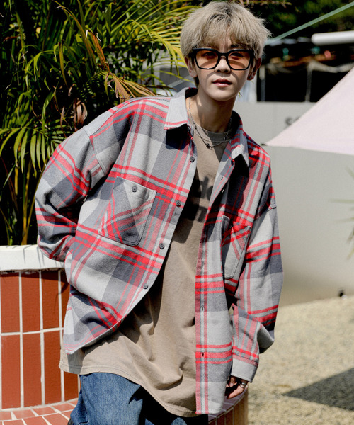 neos(ネオス)の「【neos -addictive design-】ルーズシルエット レトロ チェック オーバー ツイル シャツ(シャツ/ブラウス・メンズ・ネイビー/レッド/ブラウン/ベージュ・MEDIUM/LARGE/X-LARGE)」の9枚目の写真