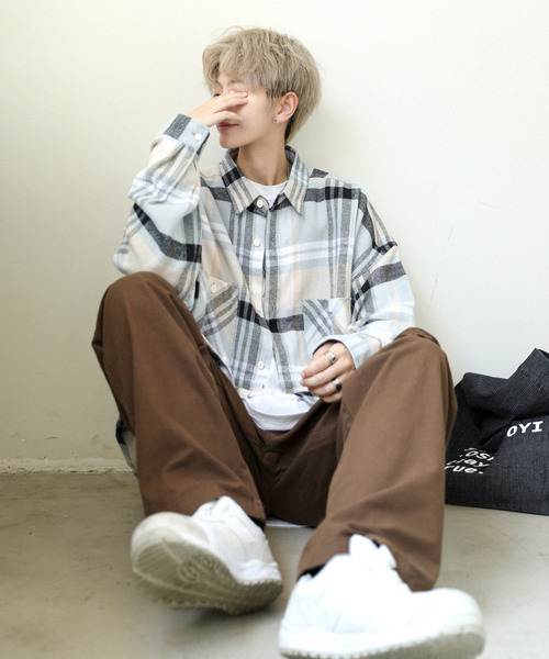 neos(ネオス)の「【neos -addictive design-】ルーズシルエット レトロ チェック オーバー ツイル シャツ(シャツ/ブラウス・メンズ・ネイビー/レッド/ブラウン/ベージュ・MEDIUM/LARGE/X-LARGE)」の16枚目の写真