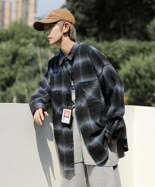 neos(ネオス)の「【neos -addictive design-】ルーズシルエット レトロ チェック オーバー ツイル シャツ(シャツ/ブラウス・メンズ・ネイビー/レッド/ブラウン/ベージュ・MEDIUM/LARGE/X-LARGE)」の20枚目の写真