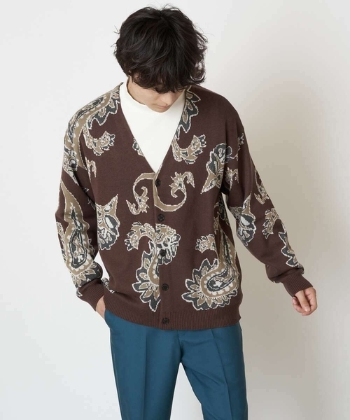 a.v.v（アーヴェヴェ）の「ペイズリー柄ワイドシルエットカーディガン（カーディガン/ボレロ・メンズ・ブラック/ライトブラウン・46/48）」の12枚目の写真