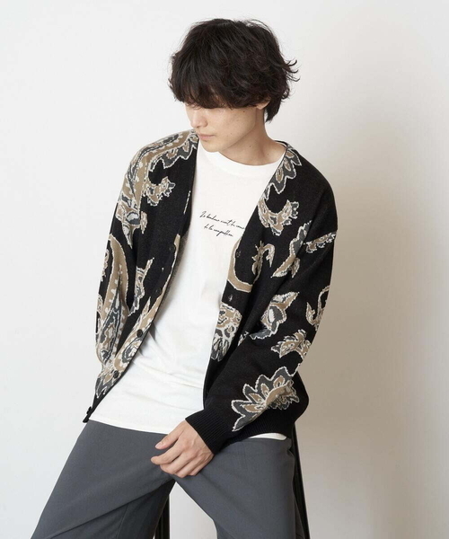 a.v.v（アーヴェヴェ）の「ペイズリー柄ワイドシルエットカーディガン（カーディガン/ボレロ・メンズ・ブラック/ライトブラウン・46/48）」の13枚目の写真