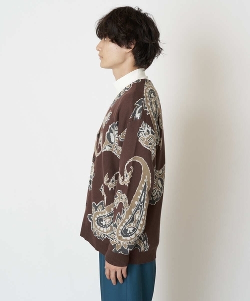 a.v.v（アーヴェヴェ）の「ペイズリー柄ワイドシルエットカーディガン（カーディガン/ボレロ・メンズ・ブラック/ライトブラウン・46/48）」の15枚目の写真