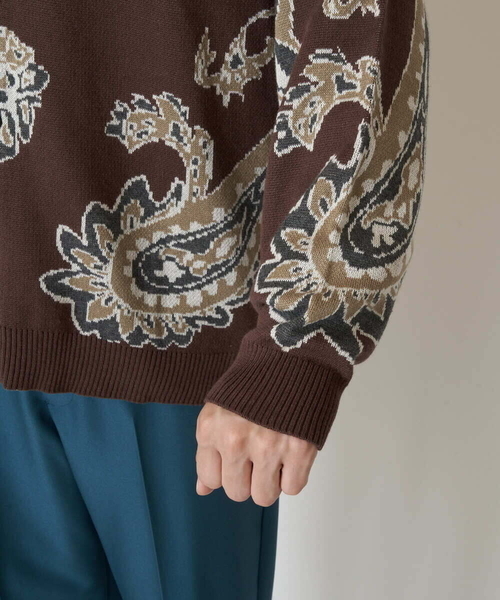 a.v.v（アーヴェヴェ）の「ペイズリー柄ワイドシルエットカーディガン（カーディガン/ボレロ・メンズ・ブラック/ライトブラウン・46/48）」の18枚目の写真