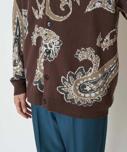 a.v.v（アーヴェヴェ）の「ペイズリー柄ワイドシルエットカーディガン（カーディガン/ボレロ・メンズ・ブラック/ライトブラウン・46/48）」の19枚目の写真