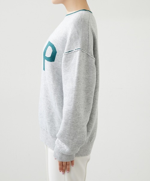 Whim Gazette（ウィムガゼット）の「【THE PAUSE】ロゴニットプルオーバー（ニット/セーター・レディース・ライトグレー/ネイビー・FREE）」の16枚目の写真