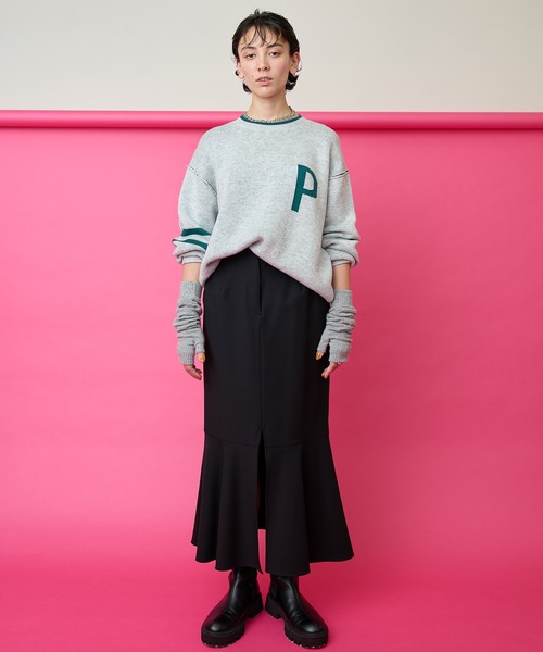 Whim Gazette（ウィムガゼット）の「【THE PAUSE】ロゴニットプルオーバー（ニット/セーター・レディース・ライトグレー/ネイビー・FREE）」の10枚目の写真