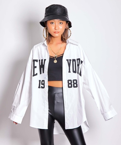 babyShoop（ベイビーシュープ）の「NEW YORKロゴシャツ（シャツ/ブラウス・レディース・ホワイト/ブラック・FREE）」の5枚目の写真