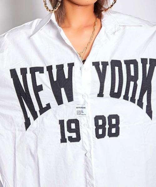 babyShoop（ベイビーシュープ）の「NEW YORKロゴシャツ（シャツ/ブラウス・レディース・ホワイト/ブラック・FREE）」の7枚目の写真