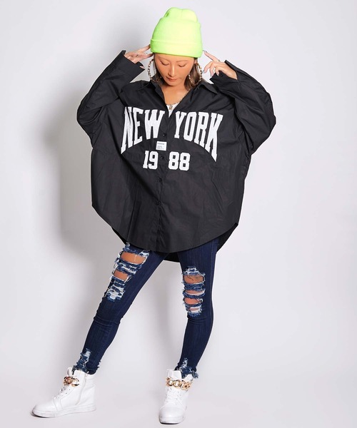 babyShoop（ベイビーシュープ）の「NEW YORKロゴシャツ（シャツ/ブラウス・レディース・ホワイト/ブラック・FREE）」の13枚目の写真