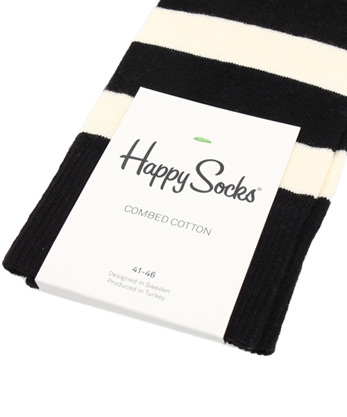 Happy Socks(ハッピーソックス)の「Essentials (ブラックボーダー) SA01-905-7AW(ソックス/靴下・ブラック系その他・M-L)」の2枚目の写真