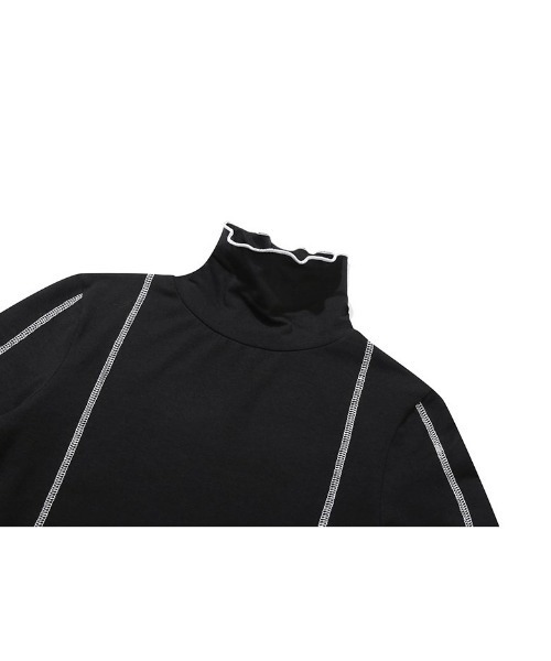 TARGETTO(ターゲット)の「A'GEM/9 × .kom『TARGETTO/ターゲット』LINING WARMER TURTLENECK/ウォーマータートルネック(Tシャツ/カットソー・レディース・ブラック/ホワイト・FREE)」の12枚目の写真