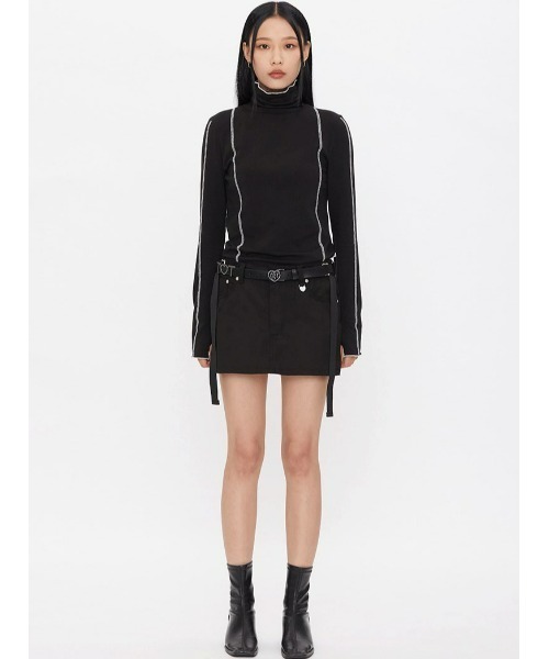 TARGETTO(ターゲット)の「A'GEM/9 × .kom『TARGETTO/ターゲット』LINING WARMER TURTLENECK/ウォーマータートルネック(Tシャツ/カットソー・レディース・ブラック/ホワイト・FREE)」の13枚目の写真