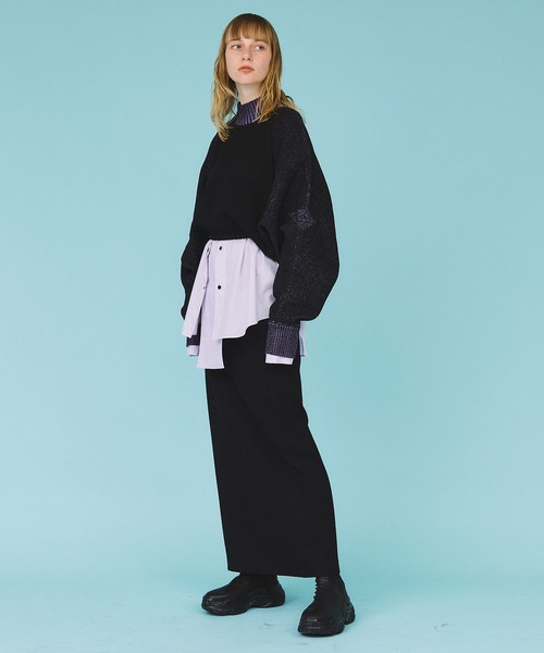 casane（カサネ）の「ロングIラインスカート（スカート・レディース・ベージュ/ブルー/ブラック・1/2）」の5枚目の写真