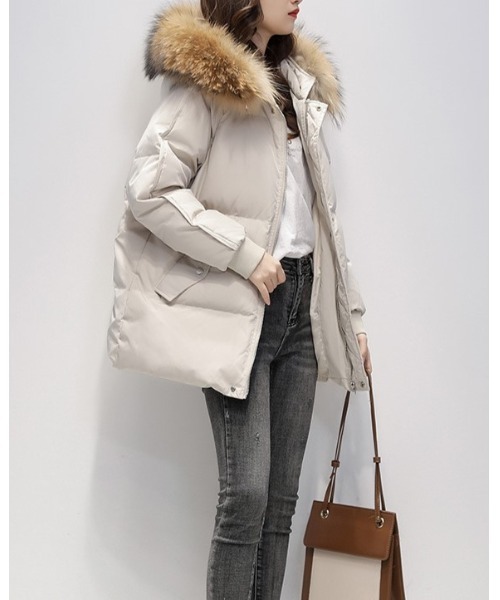 Ritzy（リッツィー）の「ファー付きエコダウンジャケット（ダウンジャケット/コート・レディース・ブラック/グリーン/アイボリー・M/L）」の2枚目の写真