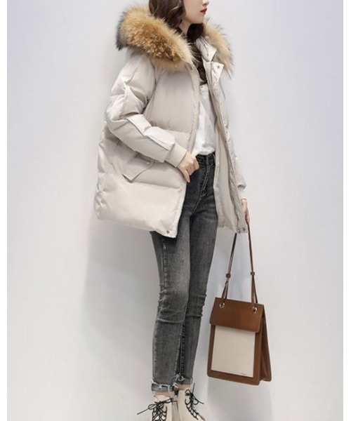 Ritzy（リッツィー）の「ファー付きエコダウンジャケット（ダウンジャケット/コート・レディース・ブラック/グリーン/アイボリー・M/L）」の13枚目の写真