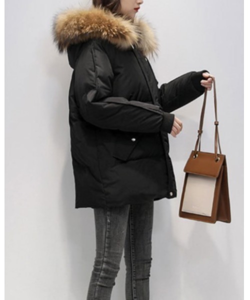 Ritzy（リッツィー）の「ファー付きエコダウンジャケット（ダウンジャケット/コート・レディース・ブラック/グリーン/アイボリー・M/L）」の9枚目の写真