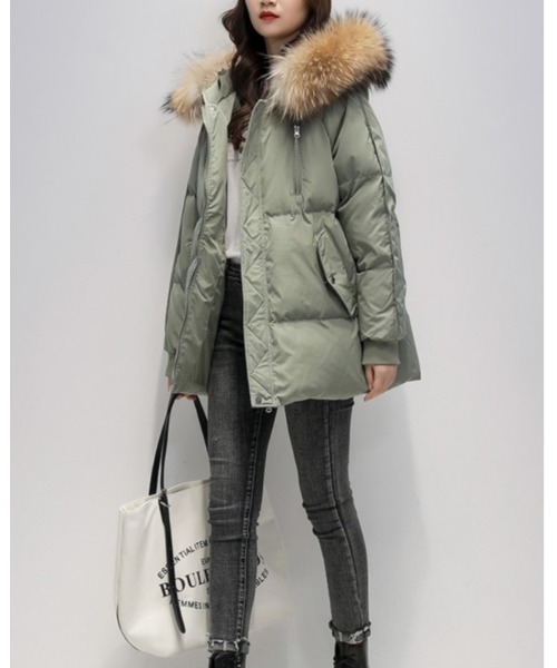 Ritzy（リッツィー）の「ファー付きエコダウンジャケット（ダウンジャケット/コート・レディース・ブラック/グリーン/アイボリー・M/L）」の12枚目の写真