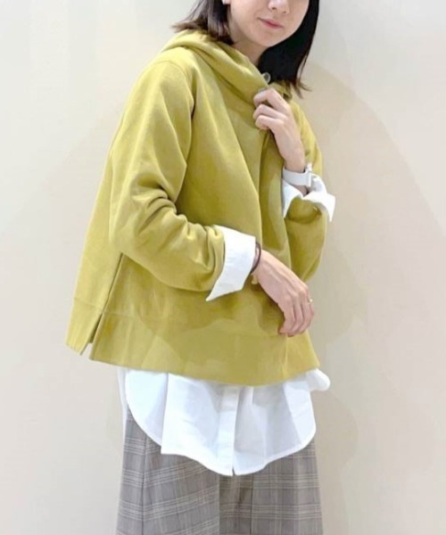 studio CLIP（スタディオクリップ）の「裏起毛フードパーカー（パーカー・レディース・アイボリー/ライトグレー/パープル/マスタード・FREE）」の4枚目の写真