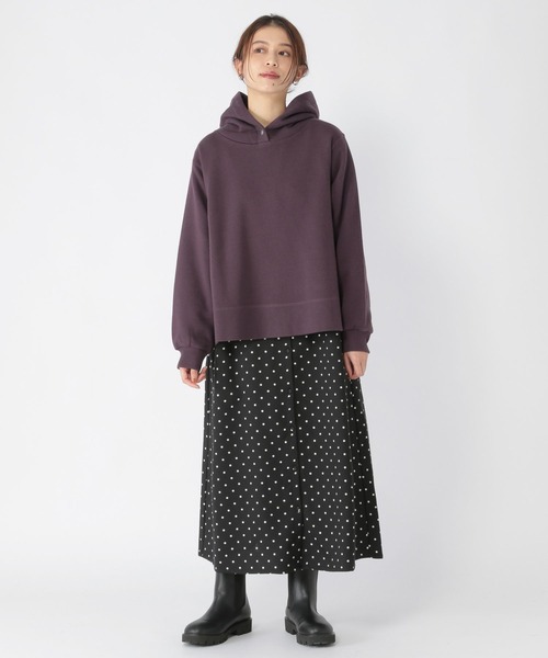 studio CLIP（スタディオクリップ）の「裏起毛フードパーカー（パーカー・レディース・アイボリー/ライトグレー/パープル/マスタード・FREE）」の8枚目の写真