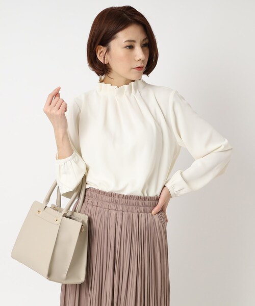 SHOO・LA・RUE（シューラルー）の「◆【S-3L】スタンドフリルブラウス（シャツ/ブラウス・レディース・アイボリー/ブラック・01/02/03/04/05）」の11枚目の写真