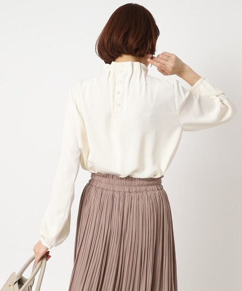 SHOO・LA・RUE（シューラルー）の「◆【S-3L】スタンドフリルブラウス（シャツ/ブラウス・レディース・アイボリー/ブラック・01/02/03/04/05）」の20枚目の写真